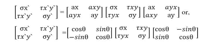 stress tensor transformation law