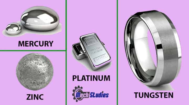 transition metals type Mercury tungsten etc