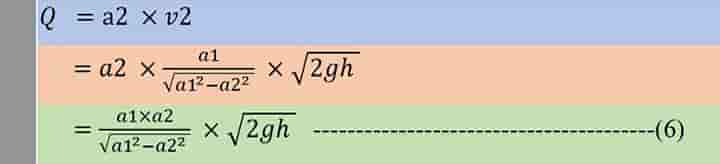 theoretical Discharge Equation for Venturi meters