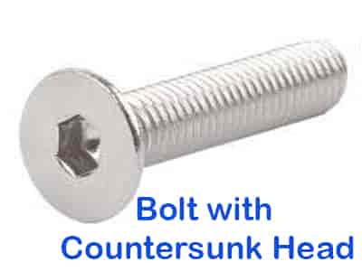 bolt with countersunk head