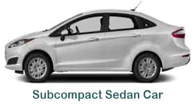 Subcompact sedan car models definition types