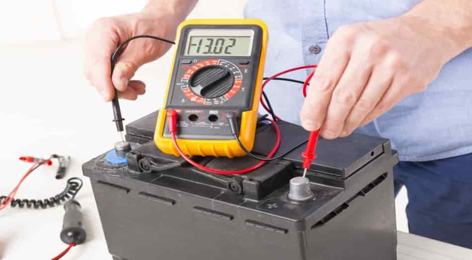 Testing the Battery of a Car with a Multimeter